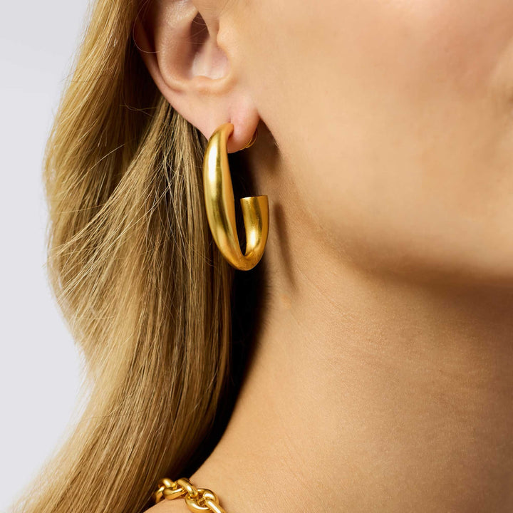 Julie Vos Laguna Hoop Earring, gold-tone accessory with large hoop design, stylish jewelry for everyday or special occasions.