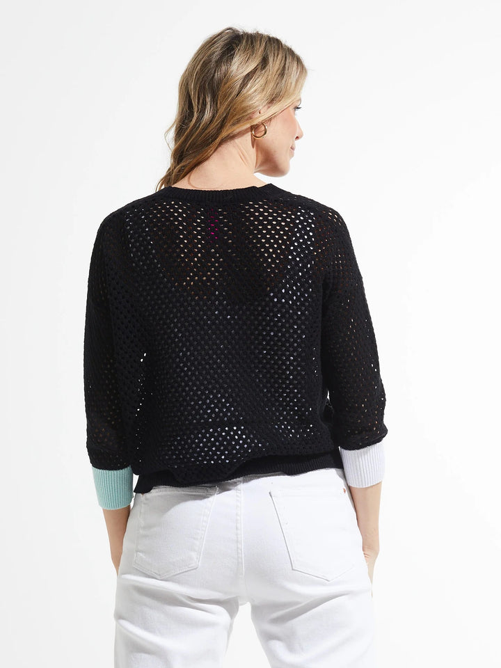 Holey Cardigan in Black