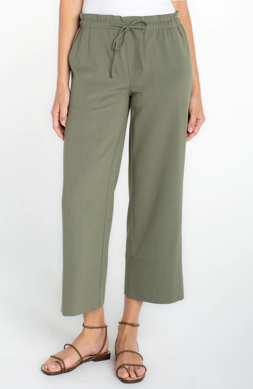 Tie Waist Wide Leg Pant