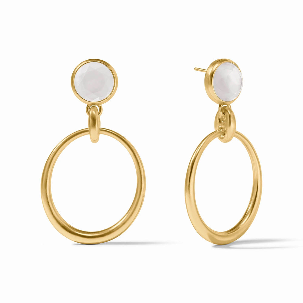 Julie Vos Laguna Statement Earring, gold-toned accessory with bold design and intricate detailing displayed on a white background.