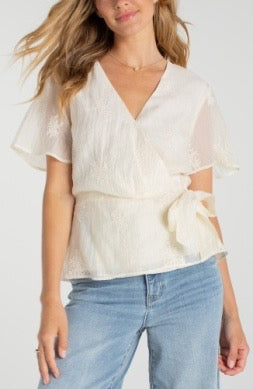 Short Sleeve Wrap Top