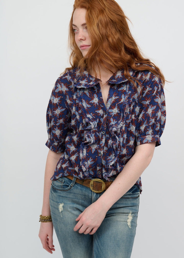 Ruffled Gauze Blouse