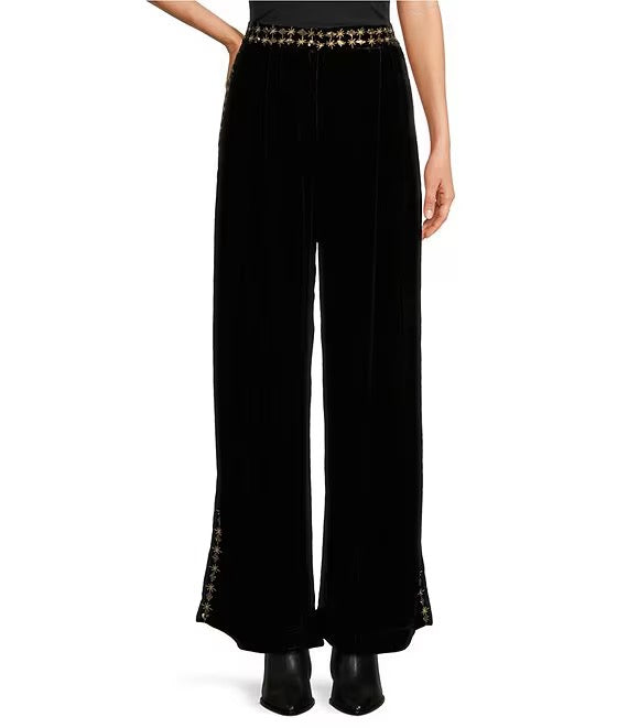 Wide Leg Velvet Pant