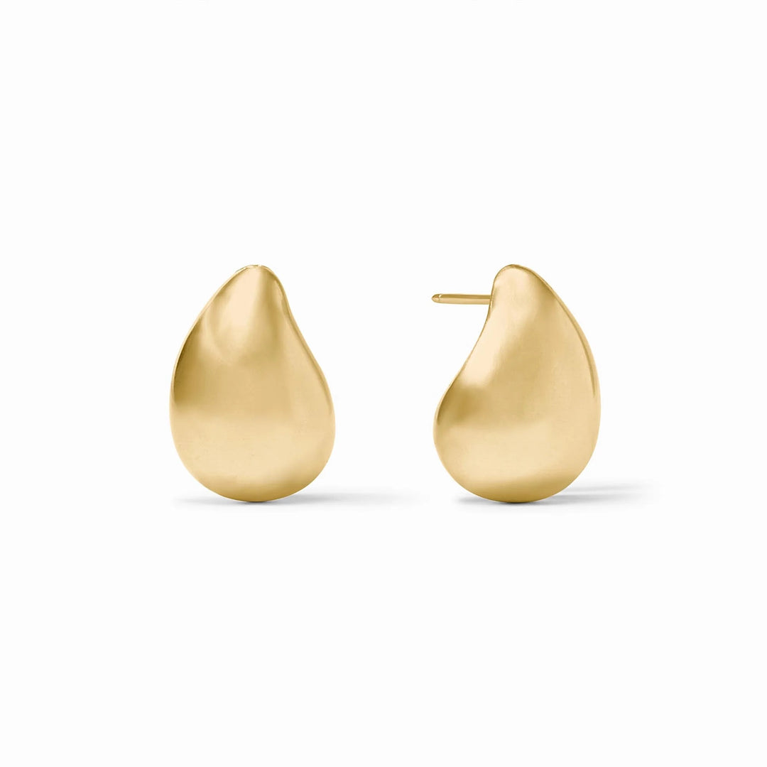 Julie Vos Wave Earring, elegant gold-toned accessory with a flowing wave design, perfect for adding a stylish touch.