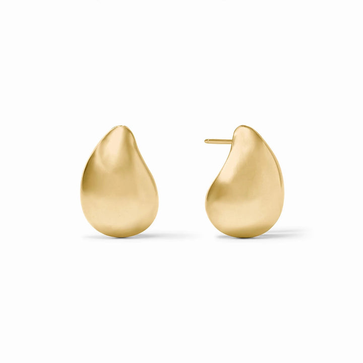 Julie Vos Wave Earring, elegant gold-toned accessory with a flowing wave design, perfect for adding a stylish touch.