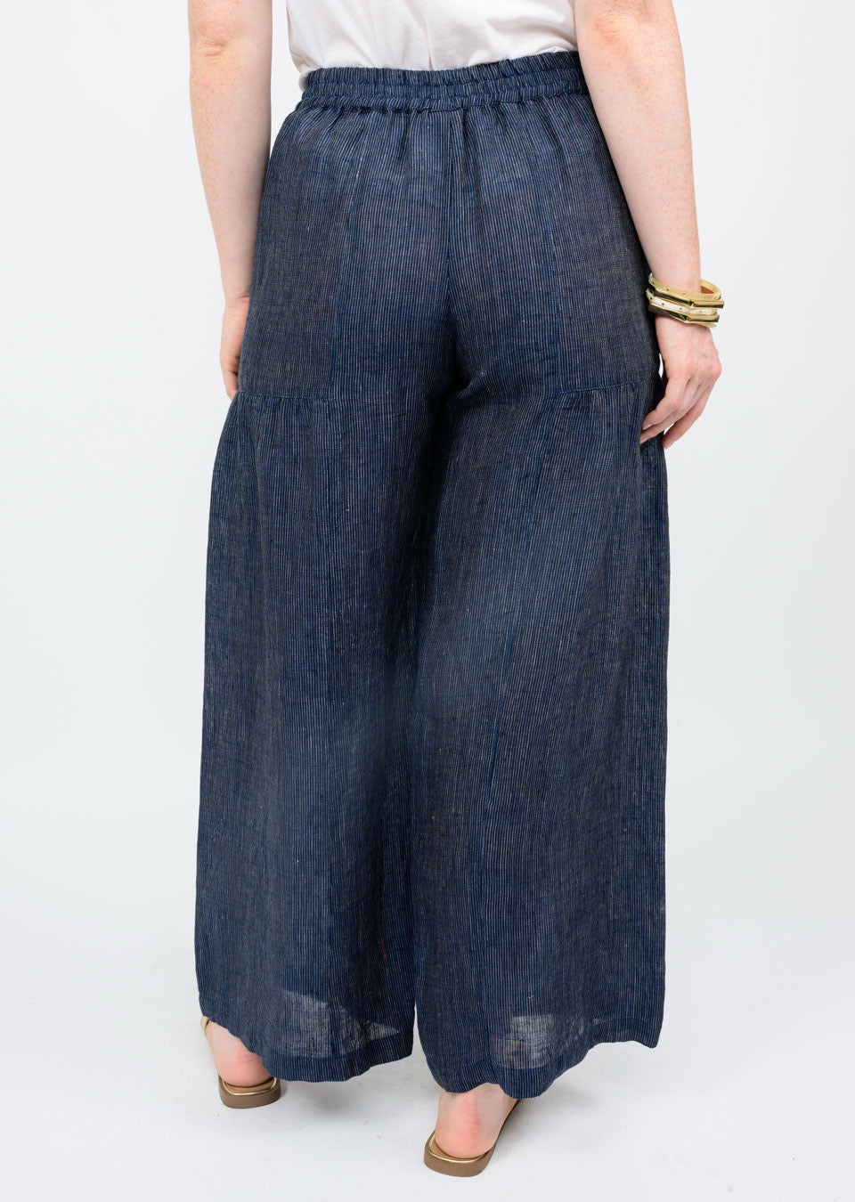 Indigo Stripe Wide Leg Pant