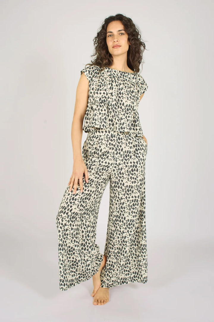 Evie Black Print Trouser