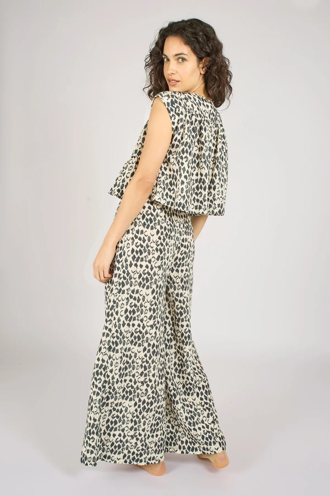 Evie Black Print Trouser