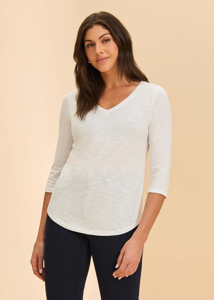 White V-Neck T-Shirt