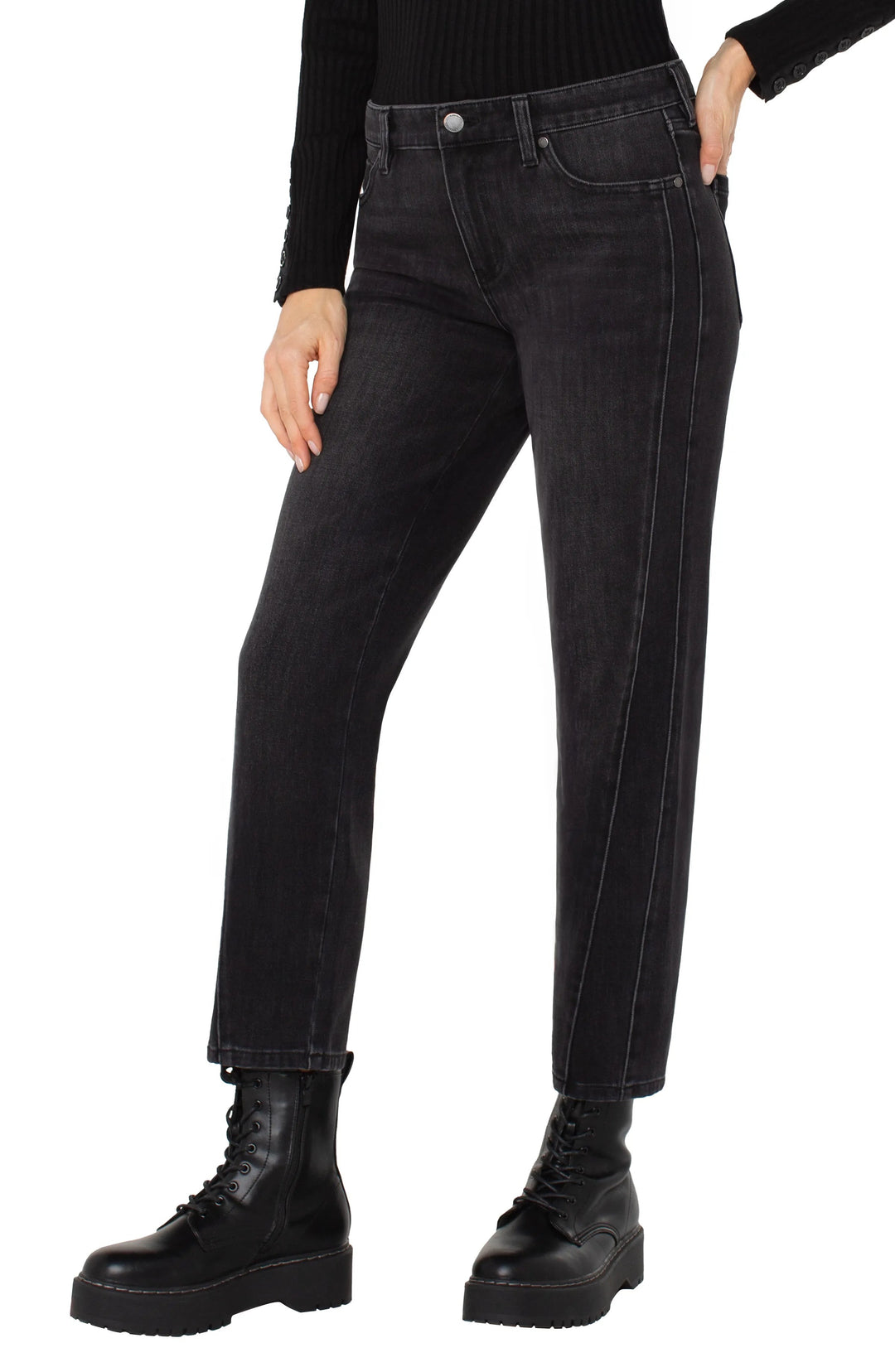 Relaxed 28" Skinny Seamed Jeans