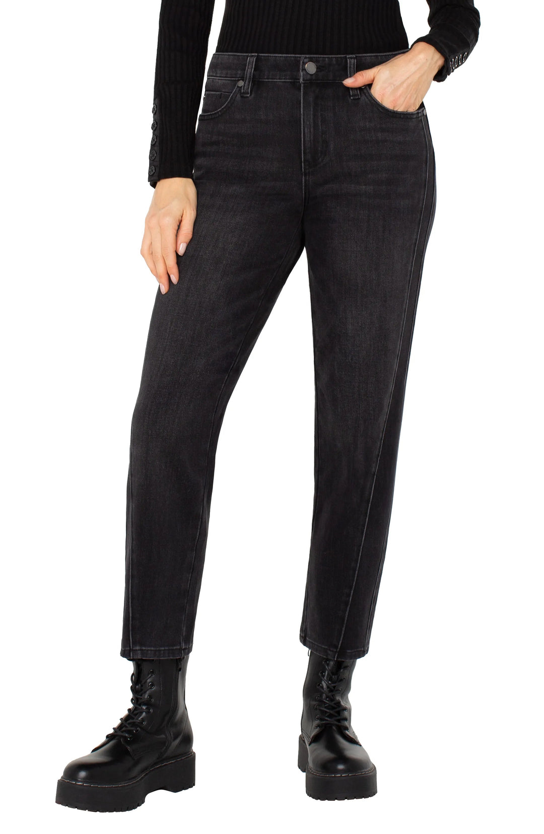 Relaxed 28" Skinny Seamed Jeans