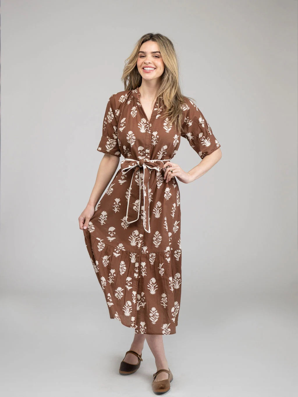 Jane Chocolate Flower Dress