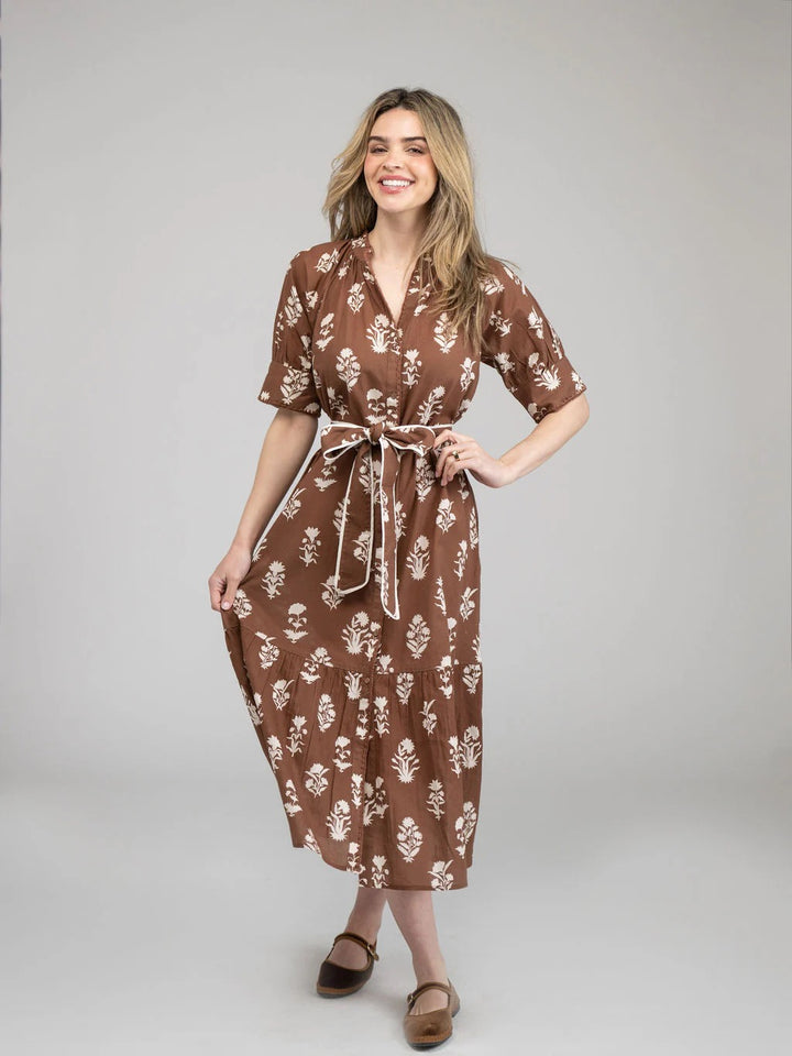 Jane Chocolate Flower Dress