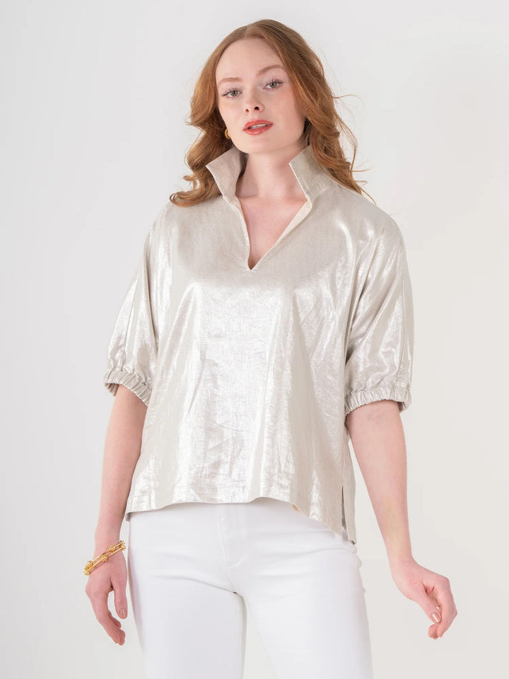 Platinum Linen Poppy Top