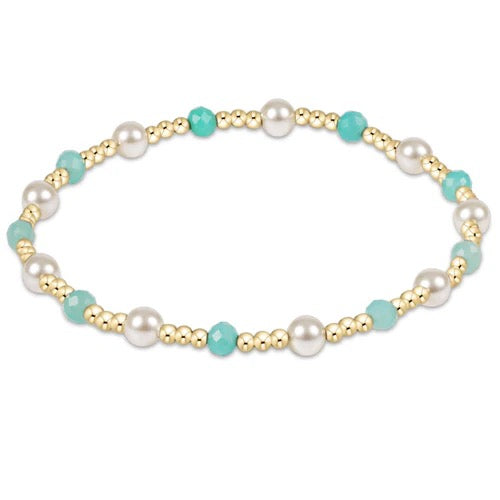 Pearl Sincerity Pattern 4mm Bead Bracelet with Gemstone