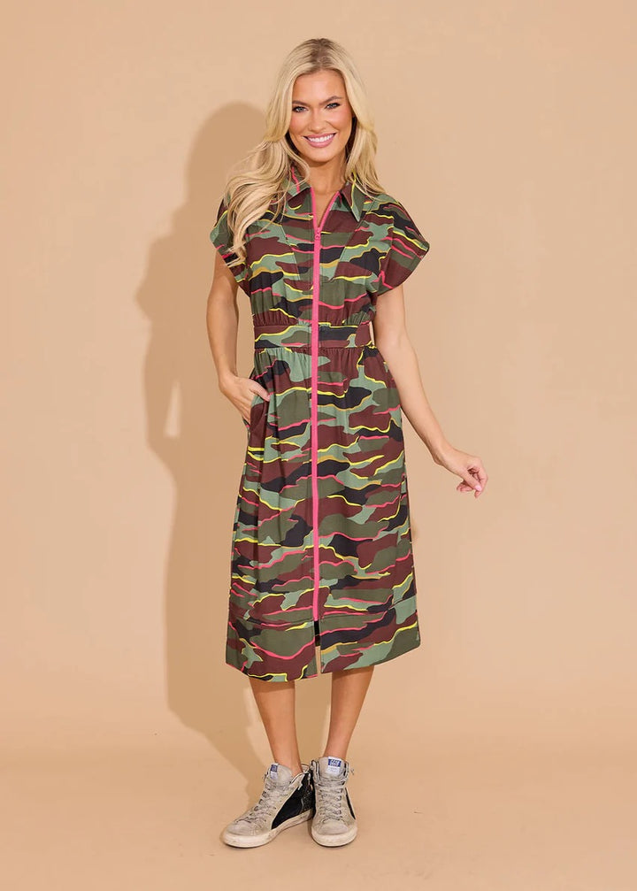 Belle Neon Camo Dress