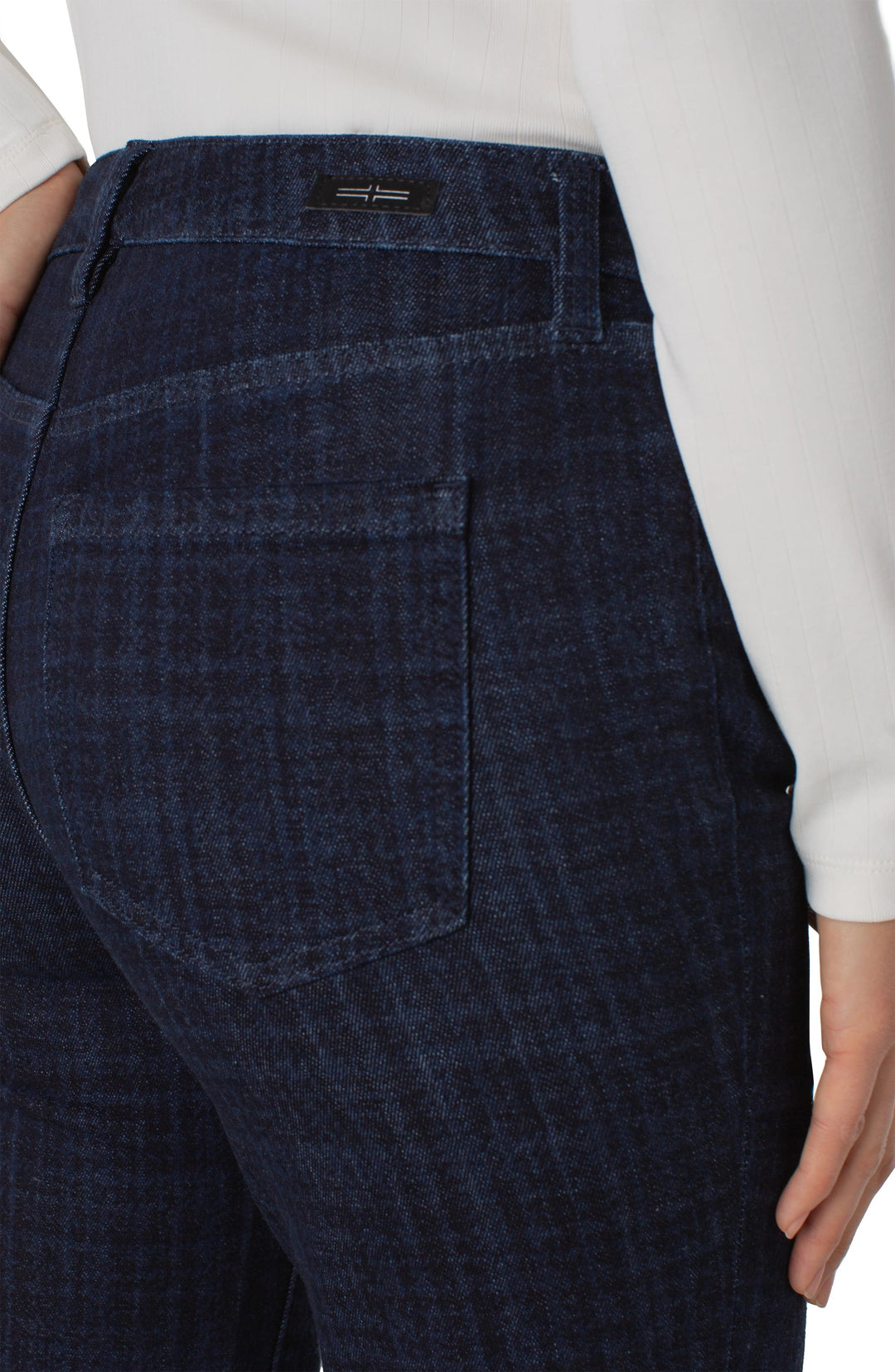 Hannah 32" Indigo Plaid Jean