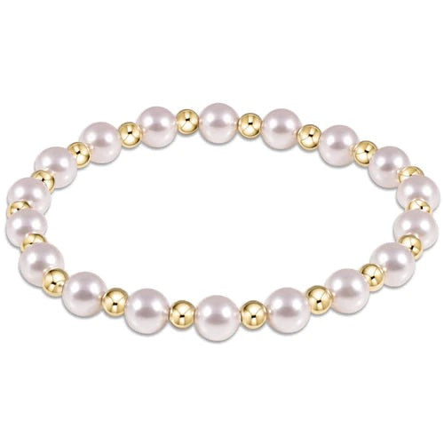 Classic Grateful 4mm Bead Bracelet - pearl