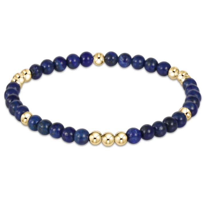 Worthy Pattern Gemstone & Gold Bead 3MM Bracelet