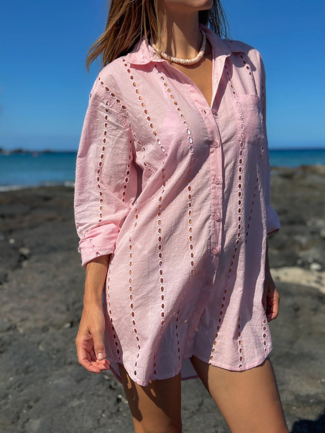 Positano Eyelet Shirtdress