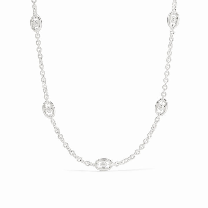 Julie Vos Laguna Station Necklace featuring elegant gold-toned station pendants on a delicate chain.