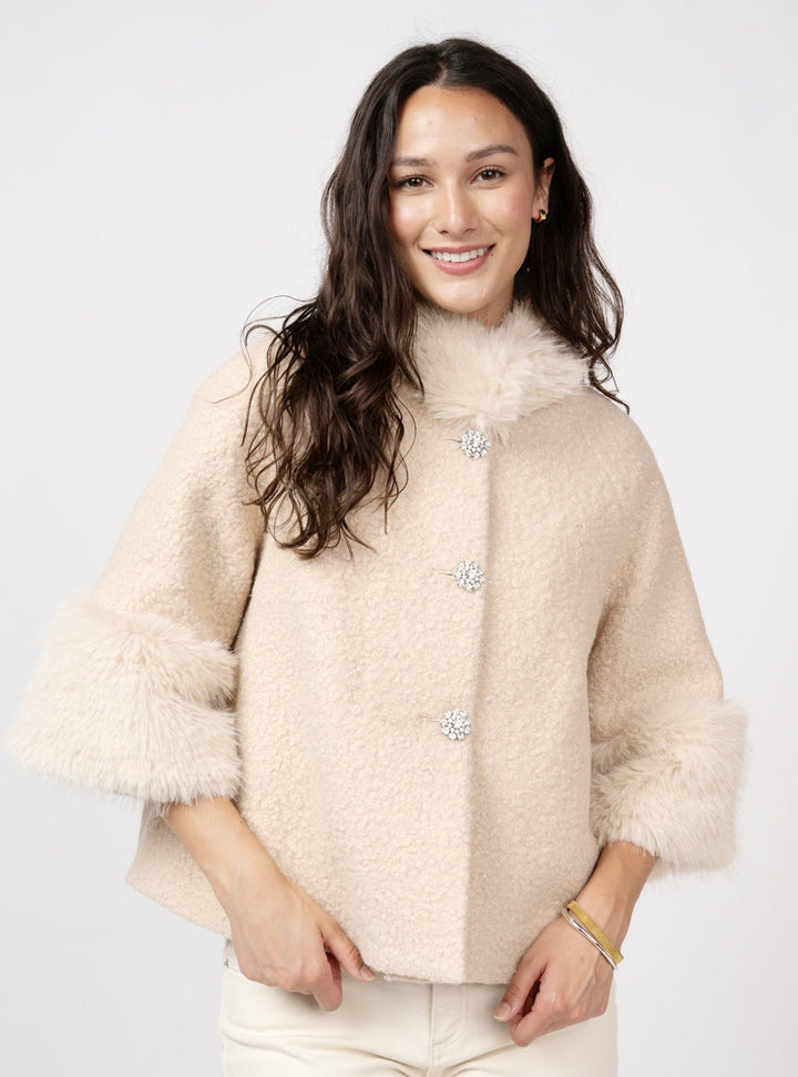 Boucle Fur Trim Jacket