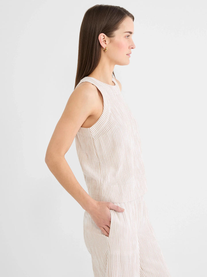 Pinstripe Gauze Top