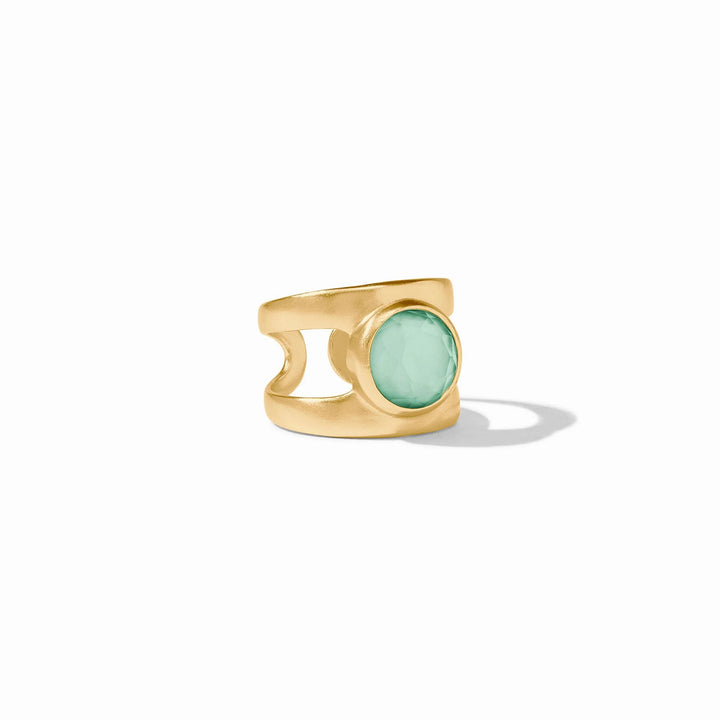 Julie Vos Laguna Stone Ring, elegant accessory featuring a smooth, oval-shaped stone in a stylish design.