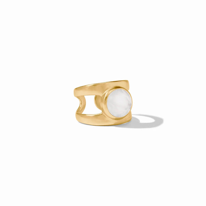 Julie Vos Laguna Stone ring, a stylish accessories piece featuring a smooth, oval-shaped stone in warm natural tones.