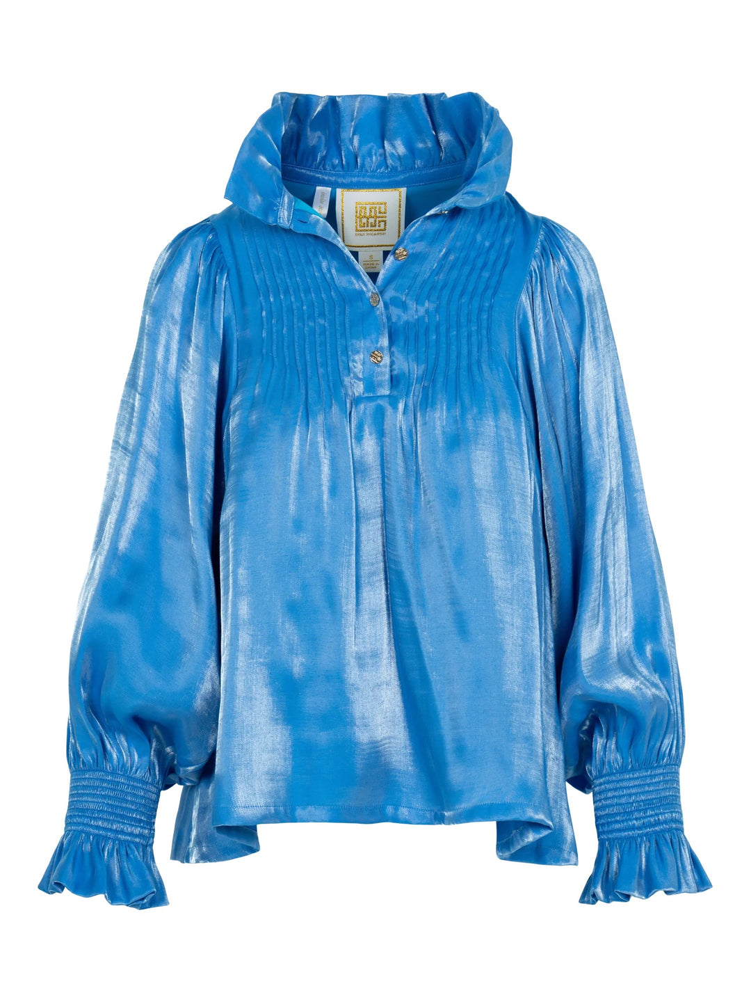 Blue raincoat with a hood on a white background