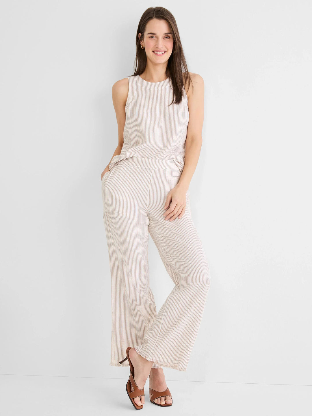 Pinstripe Gauze Top