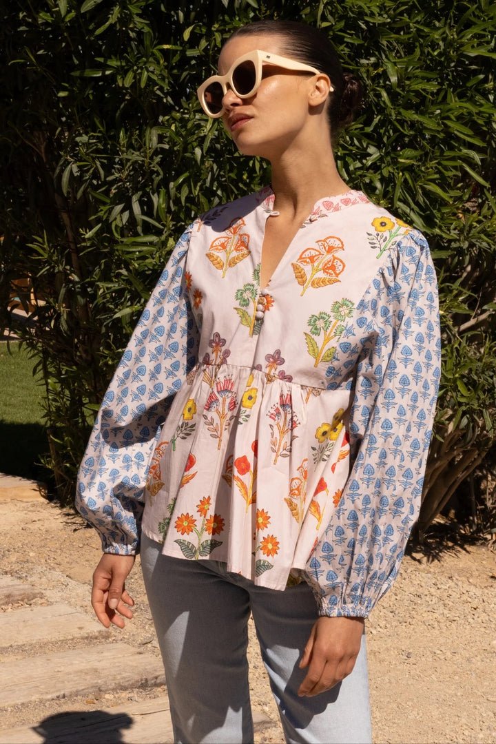 Mandarin Blue Balloon Top