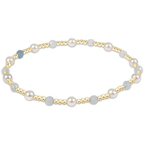 Pearl Sincerity Pattern 4mm Bead Bracelet with Gemstone