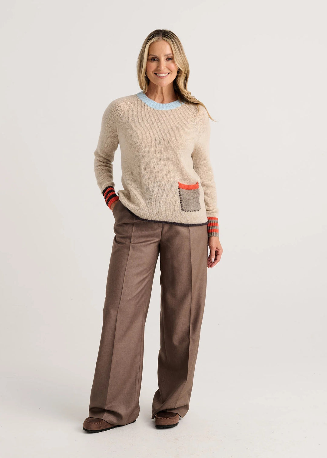 Zaket & Plover Studio Pop sweater, stylish tops with a cozy knit texture and vibrant color, perfect for casual wear.