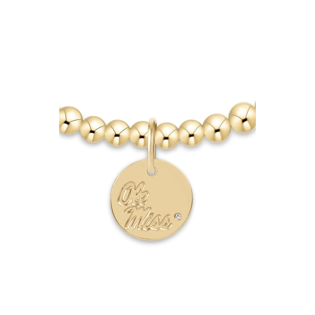 Collegiate Collection Gold 3mm Bracelet with Disc