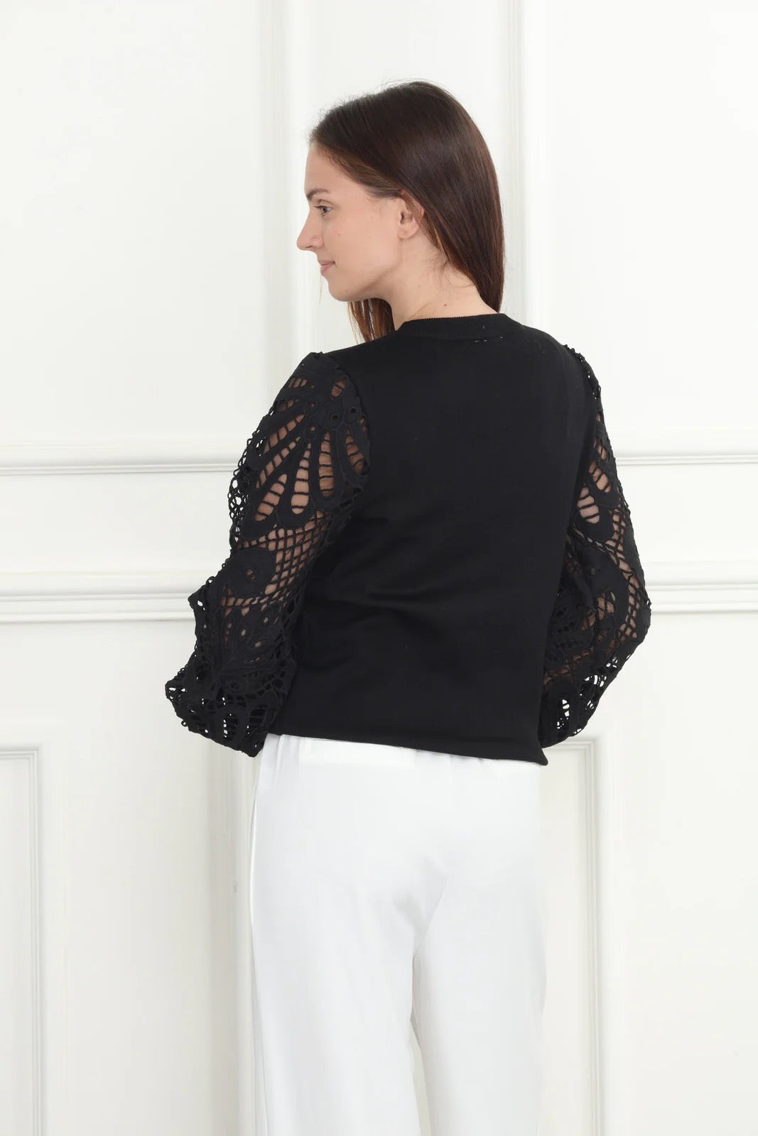 Lace Sleeve Sweater