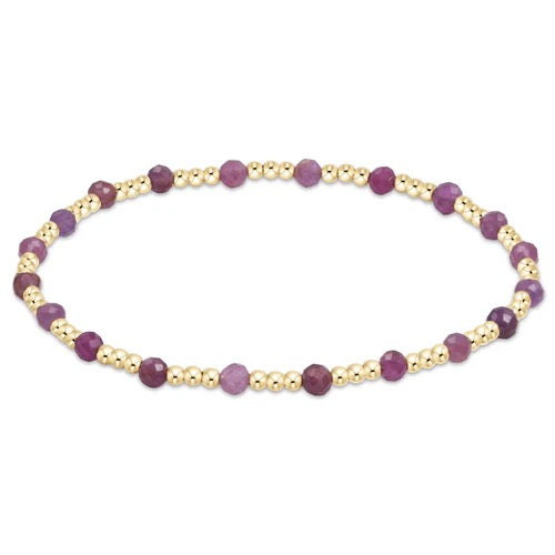 Gemstone Gold Sincerity Pattern 3MM Bead Bracelet