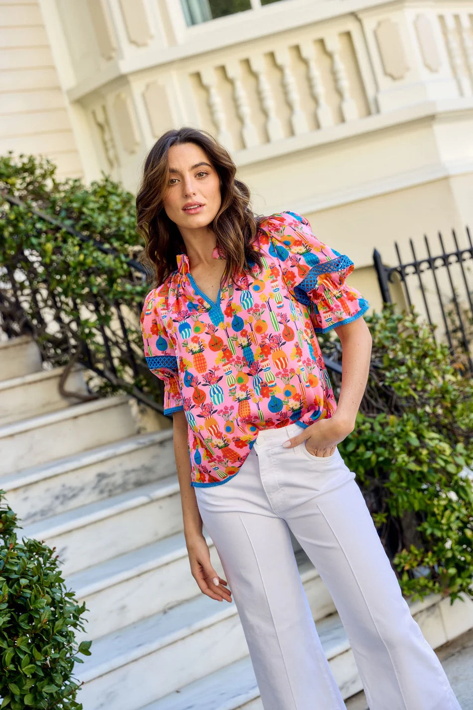 Lottie Pink Chantilly Top