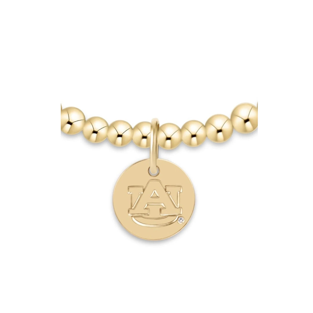 Collegiate Collection Gold 3mm Bracelet with Disc