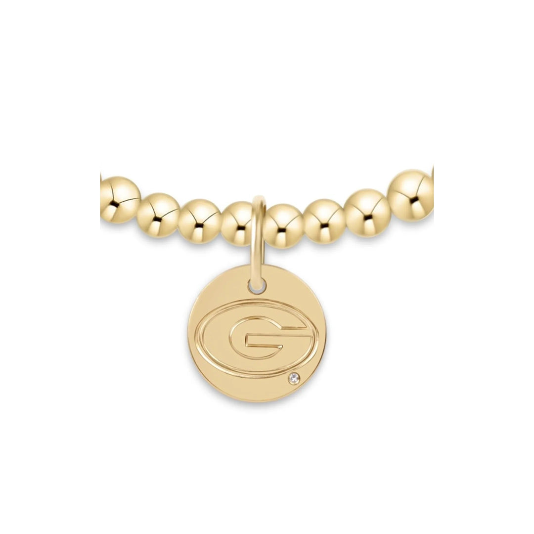 Collegiate Collection Gold 3mm Bracelet with Disc