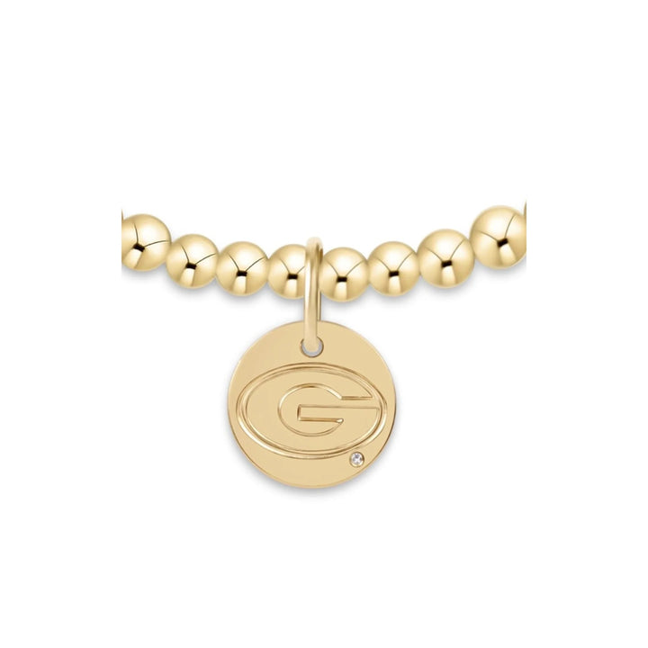 Collegiate Collection Gold 3mm Bracelet with Disc