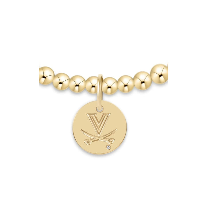 Collegiate Collection Gold 3mm Bracelet with Disc