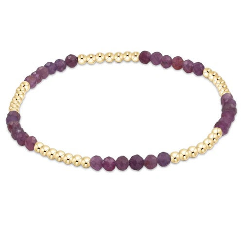 Blissful Pattern 2.5MM Gold Bead Bracelet - Gemstone