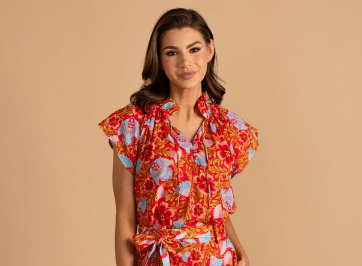 Retro Floral Em Top