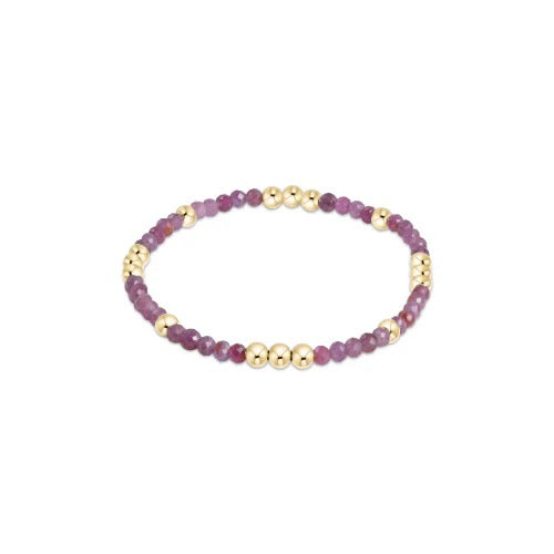 Worthy Pattern Gemstone & Gold Bead 3MM Bracelet