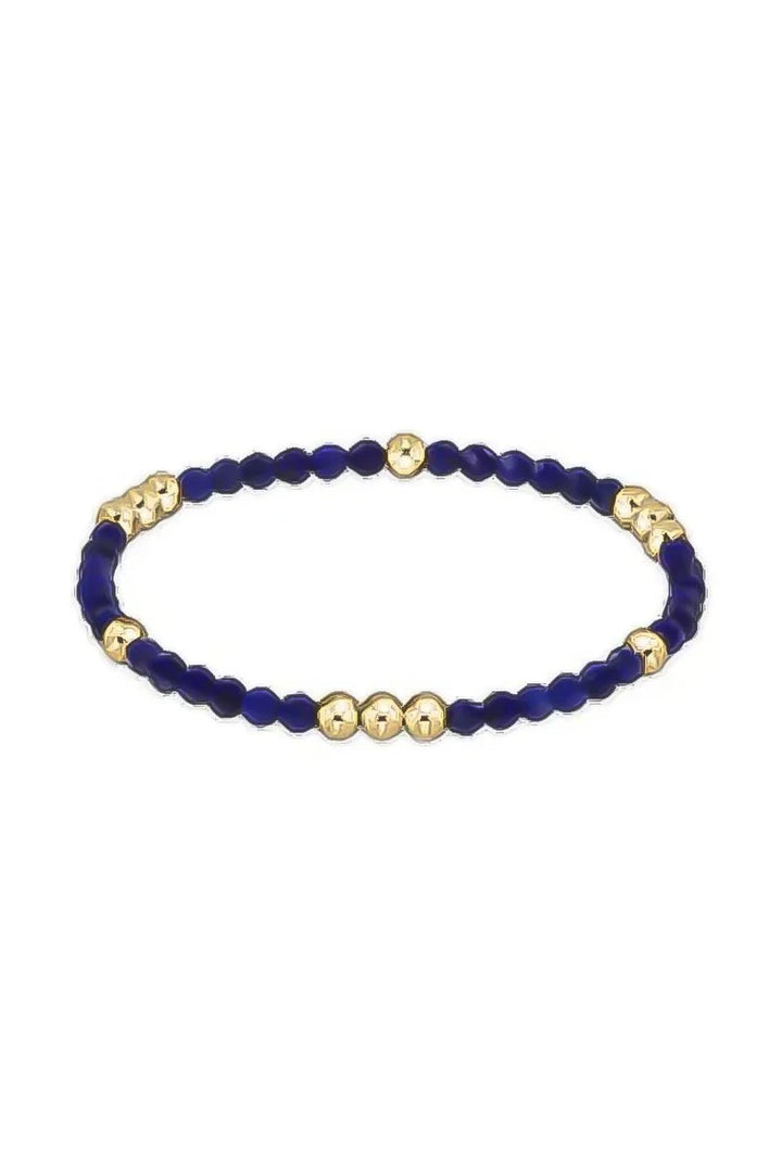 Worthy Pattern Gemstone & Gold Bead 3MM Bracelet