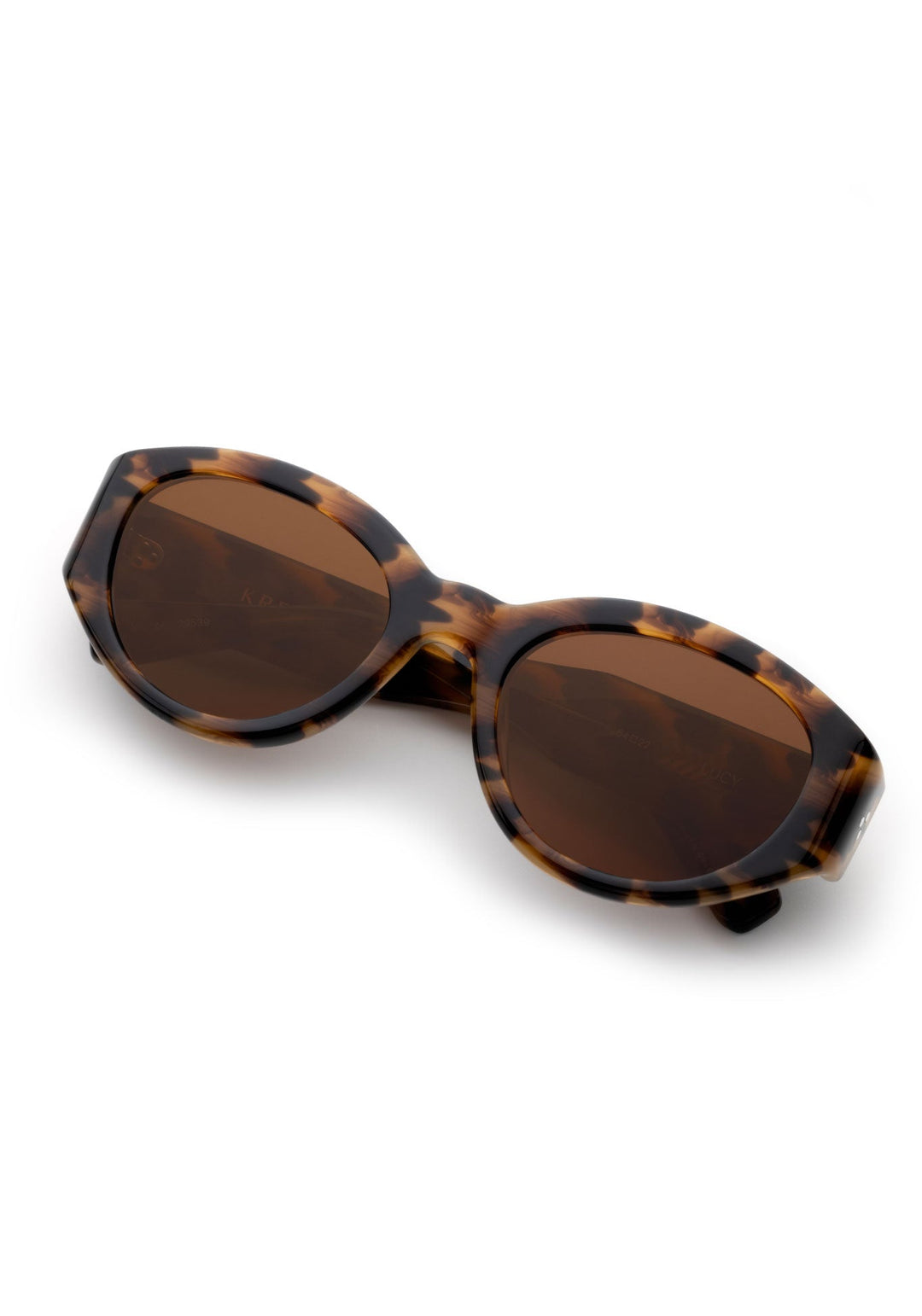 KREWE Lucy Venezia sunglasses, folded side view showing wraparound temple