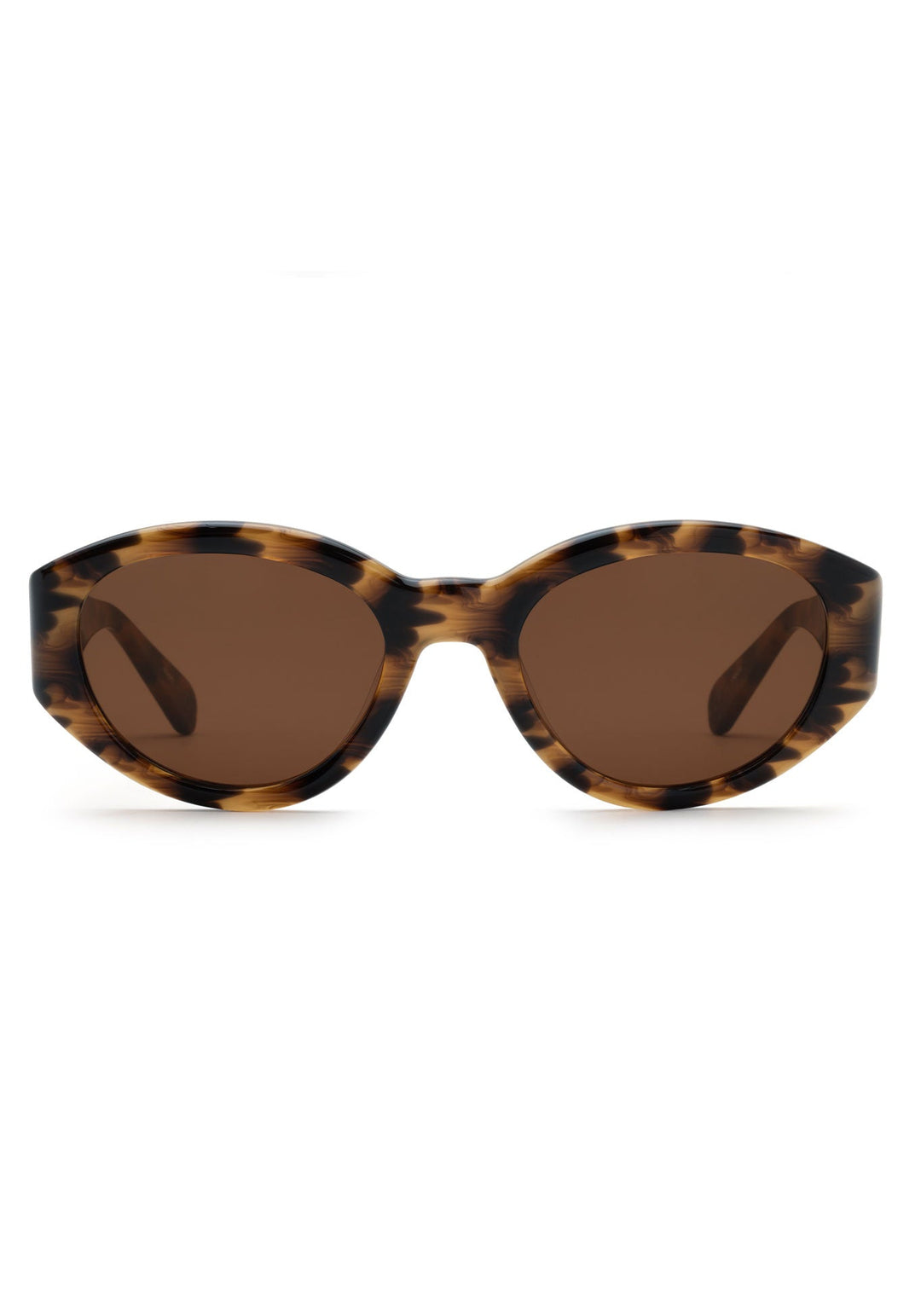 KREWE Lucy sunglasses in Venezia dark brown tortoise acetate, front view