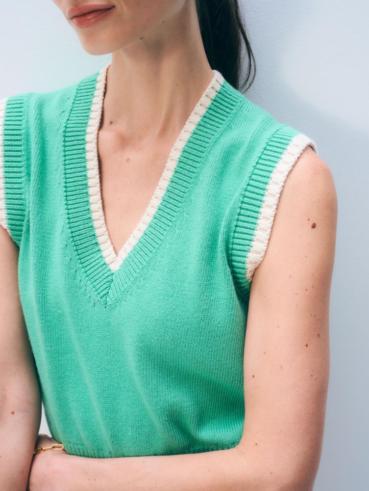 VARSITY COTTON SWEATER VEST