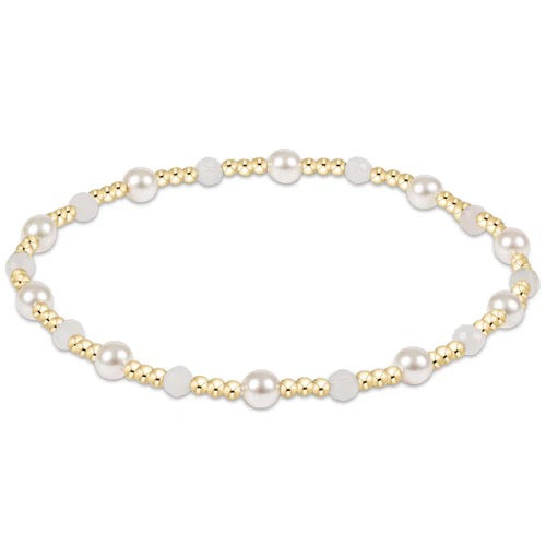 Pearl Sincerity Pattern 4mm Bead Bracelet with Gemstone